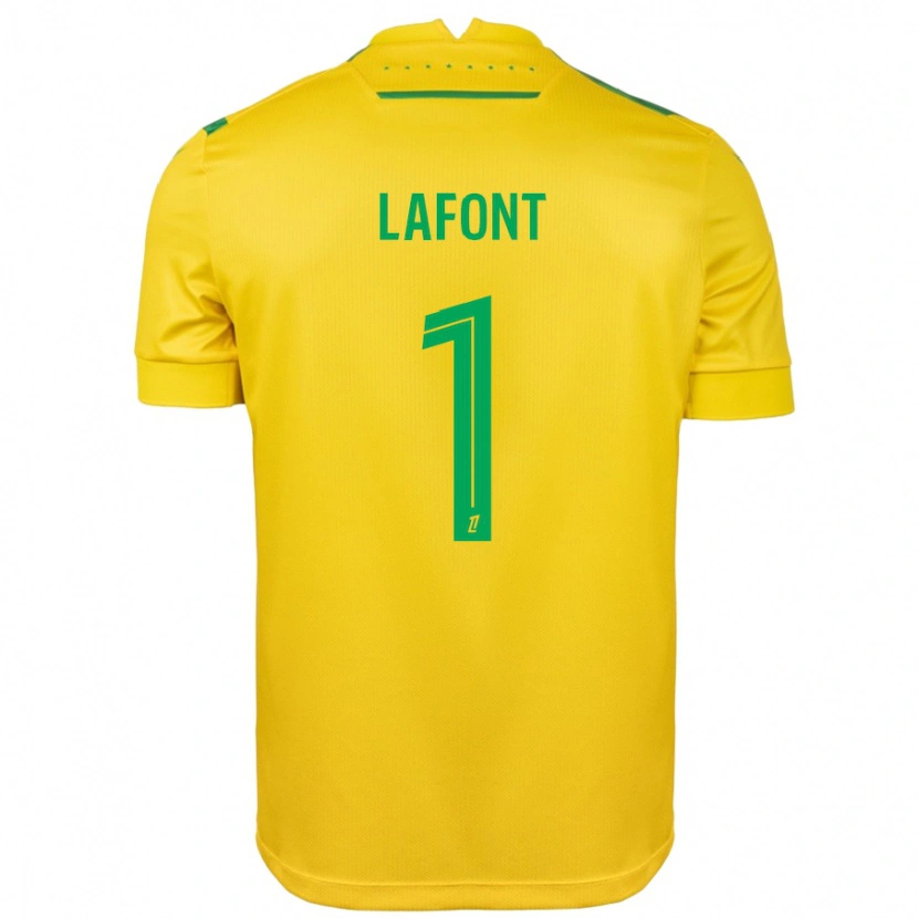 Danxen Niño Camiseta Alban Lafont #1 Amarillo Verde 1ª Equipación 2024/25 La Camisa México