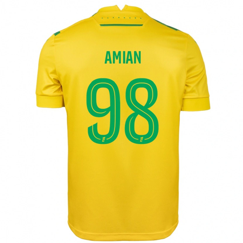 Danxen Niño Camiseta Kelvin Amian #98 Amarillo Verde 1ª Equipación 2024/25 La Camisa México