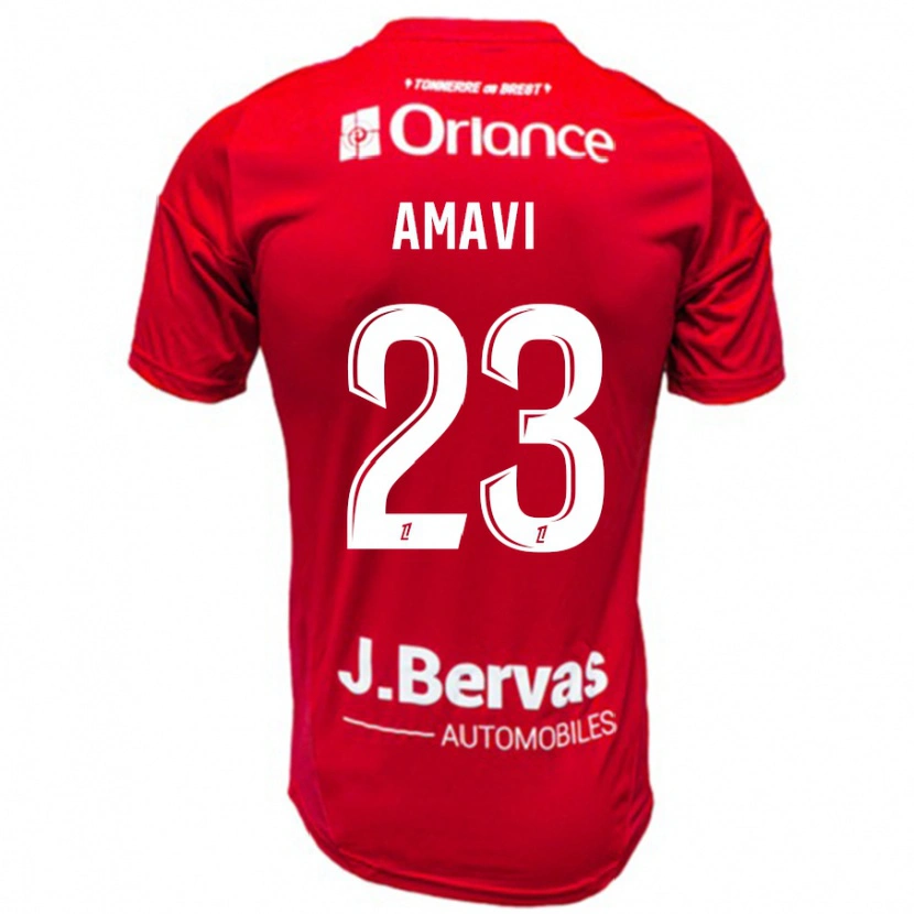 Danxen Niño Camiseta Jordan Amavi #23 Rojo Blanco 1ª Equipación 2024/25 La Camisa México