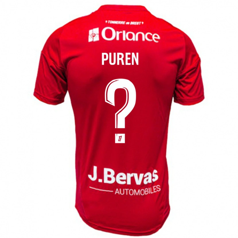 Danxen Niño Camiseta Matthieu Puren #0 Rojo Blanco 1ª Equipación 2024/25 La Camisa México