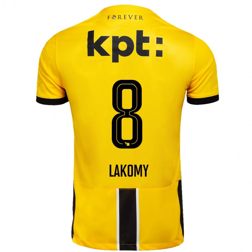 Danxen Niño Camiseta Lukasz Lakomy #8 Amarillo Negro 1ª Equipación 2024/25 La Camisa México