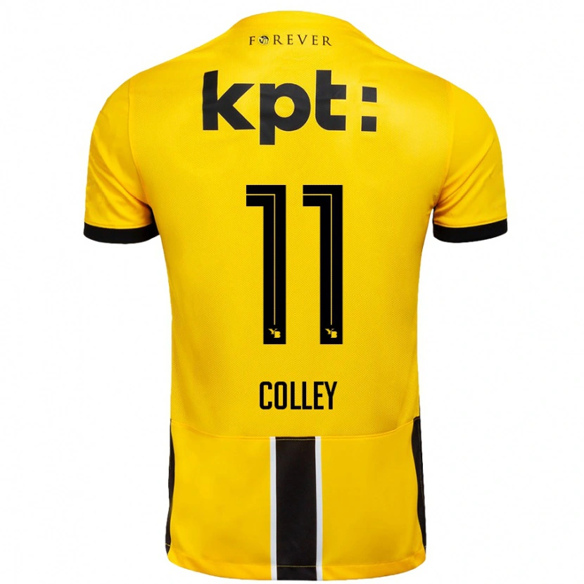 Danxen Niño Camiseta Ebrima Colley #11 Amarillo Negro 1ª Equipación 2024/25 La Camisa México