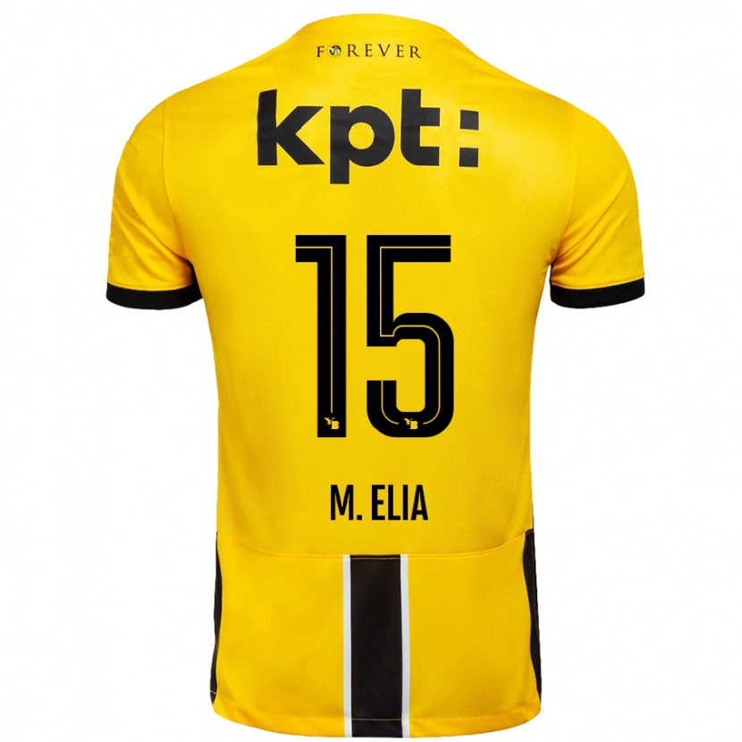 Danxen Niño Camiseta Meschack Elia #15 Amarillo Negro 1ª Equipación 2024/25 La Camisa México