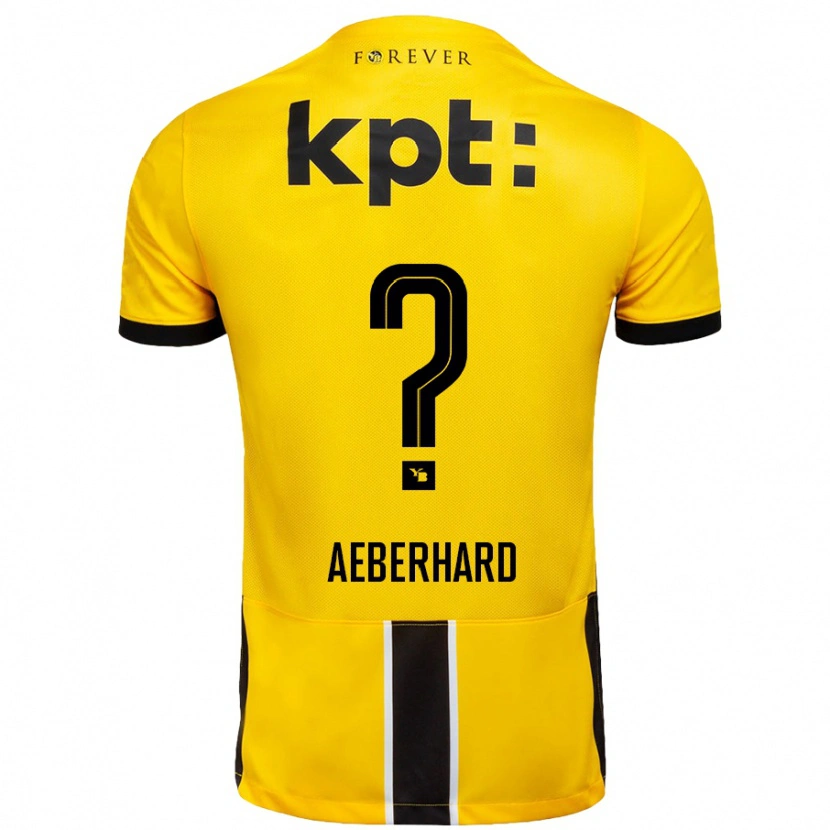 Danxen Niño Camiseta Ben Aeberhard #0 Amarillo Negro 1ª Equipación 2024/25 La Camisa México