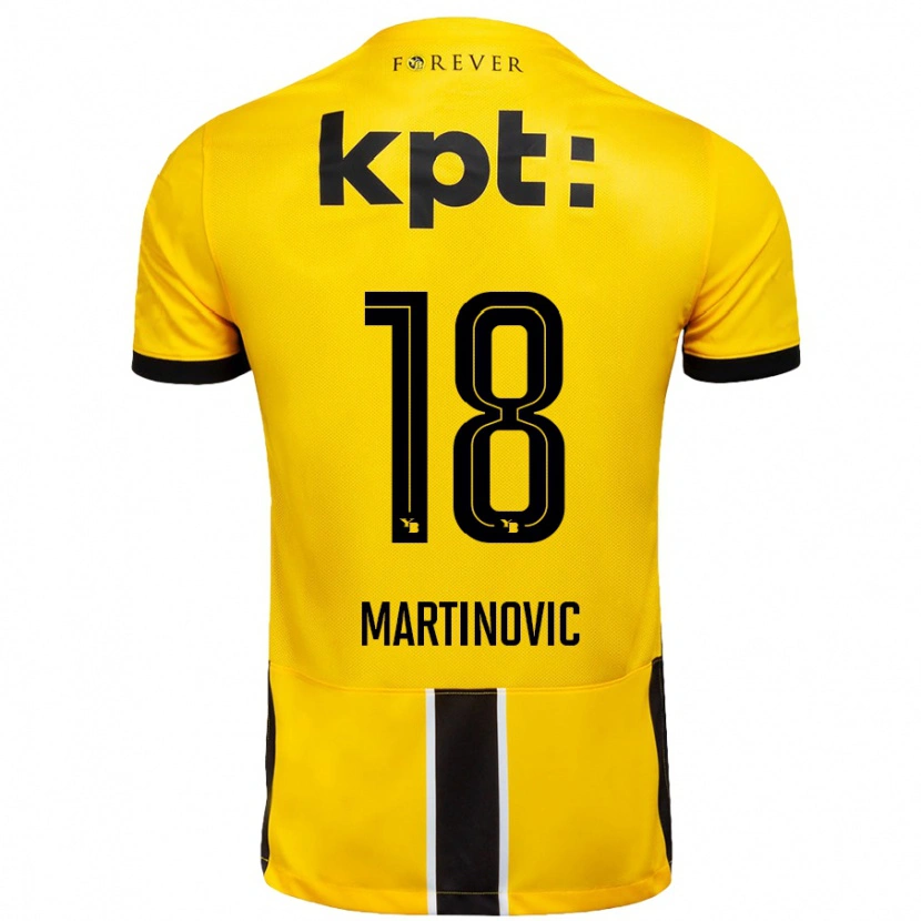 Danxen Niño Camiseta Denis Martinovic #18 Amarillo Negro 1ª Equipación 2024/25 La Camisa México