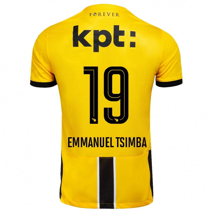 Danxen Niño Camiseta Felix Emmanuel Tsimba #19 Amarillo Negro 1ª Equipación 2024/25 La Camisa México