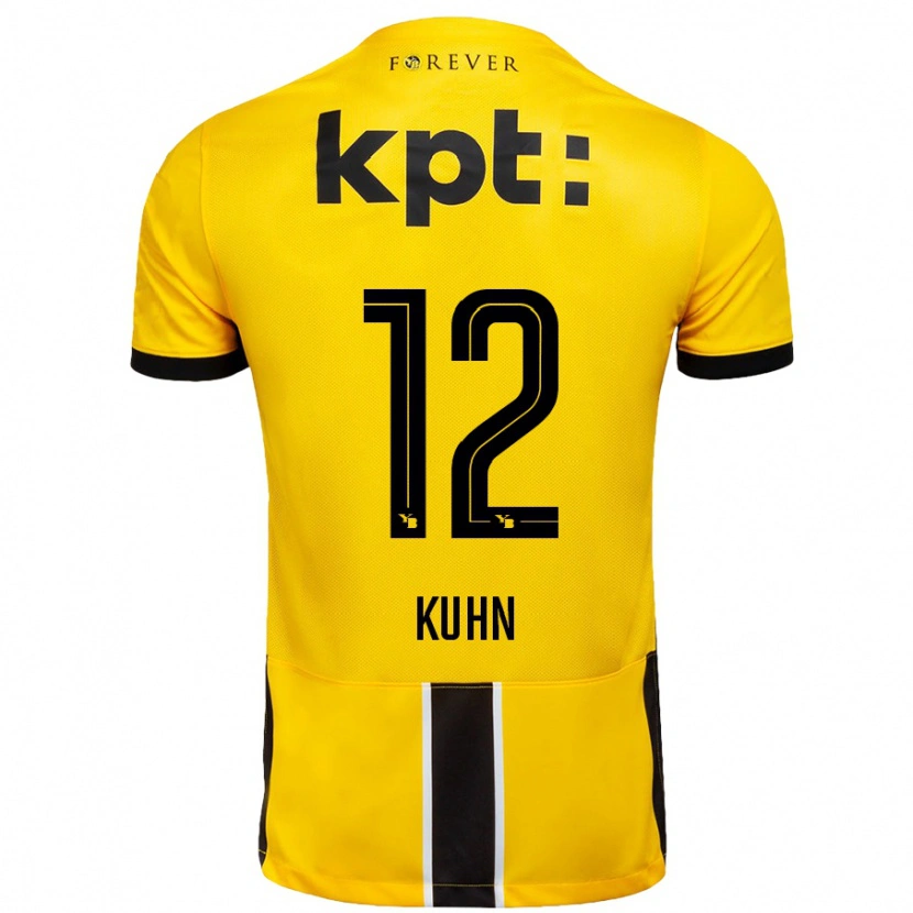 Danxen Niño Camiseta Athena Kühn #12 Amarillo Negro 1ª Equipación 2024/25 La Camisa México
