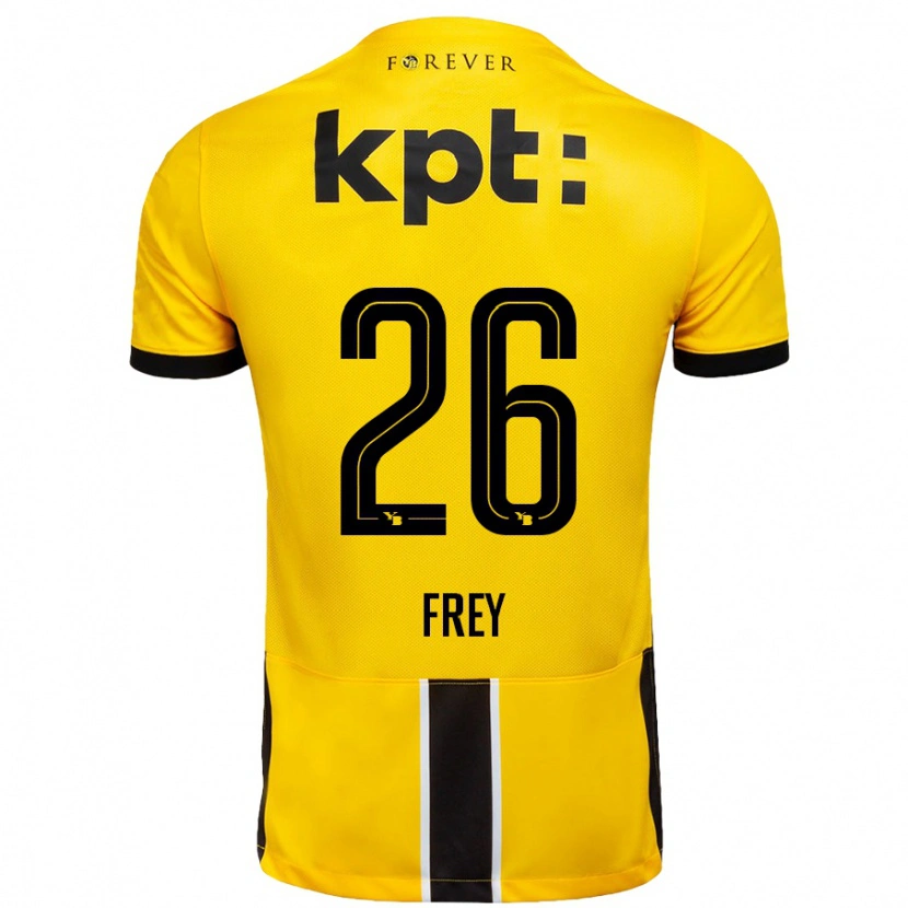 Danxen Niño Camiseta Laura Frey #26 Amarillo Negro 1ª Equipación 2024/25 La Camisa México