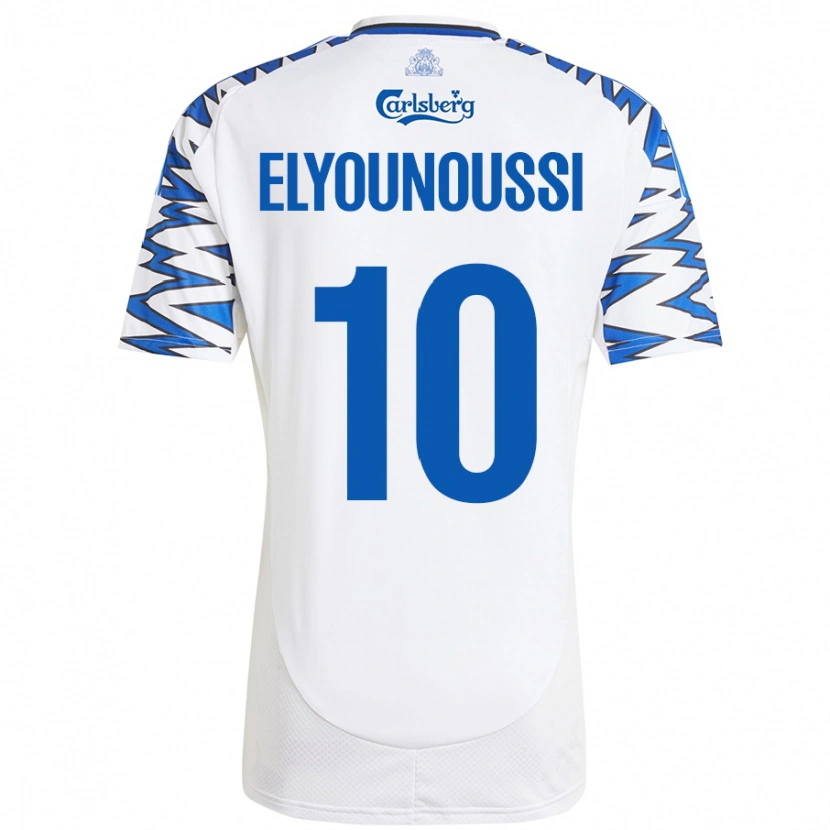 Danxen Niño Camiseta Mohamed Elyounoussi #10 Blanco Azul Cielo 1ª Equipación 2024/25 La Camisa México