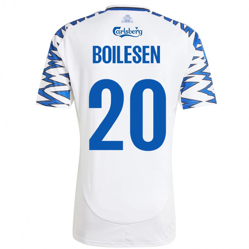 Danxen Niño Camiseta Nicolai Boilesen #20 Blanco Azul Cielo 1ª Equipación 2024/25 La Camisa México