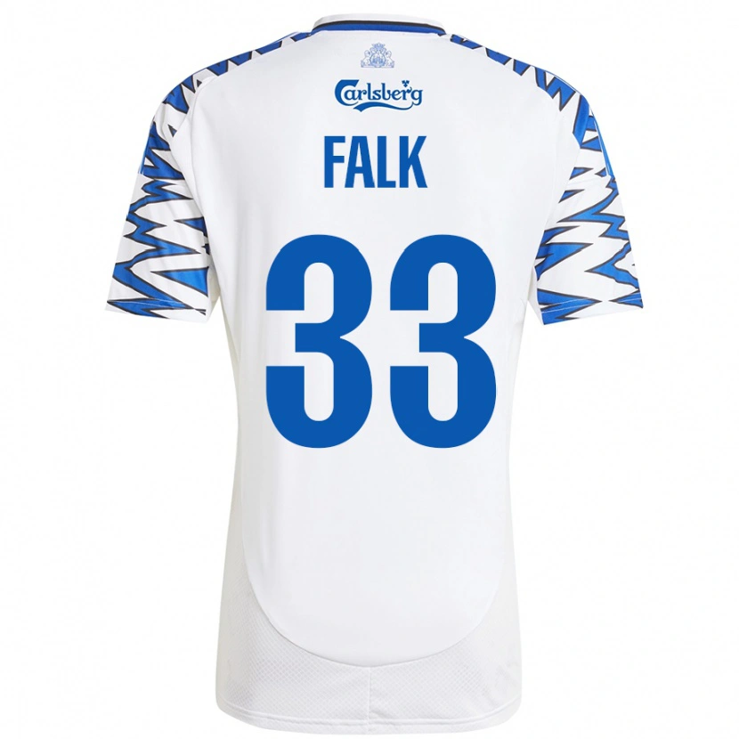 Danxen Niño Camiseta Rasmus Falk #33 Blanco Azul Cielo 1ª Equipación 2024/25 La Camisa México