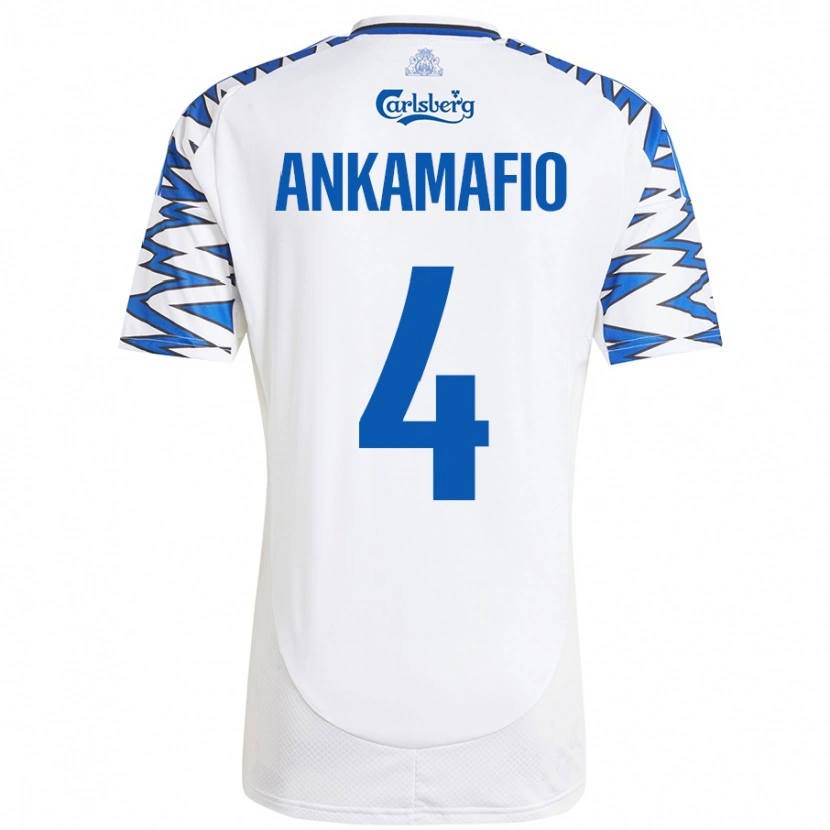 Danxen Niño Camiseta Graham Ankamafio #4 Blanco Azul Cielo 1ª Equipación 2024/25 La Camisa México