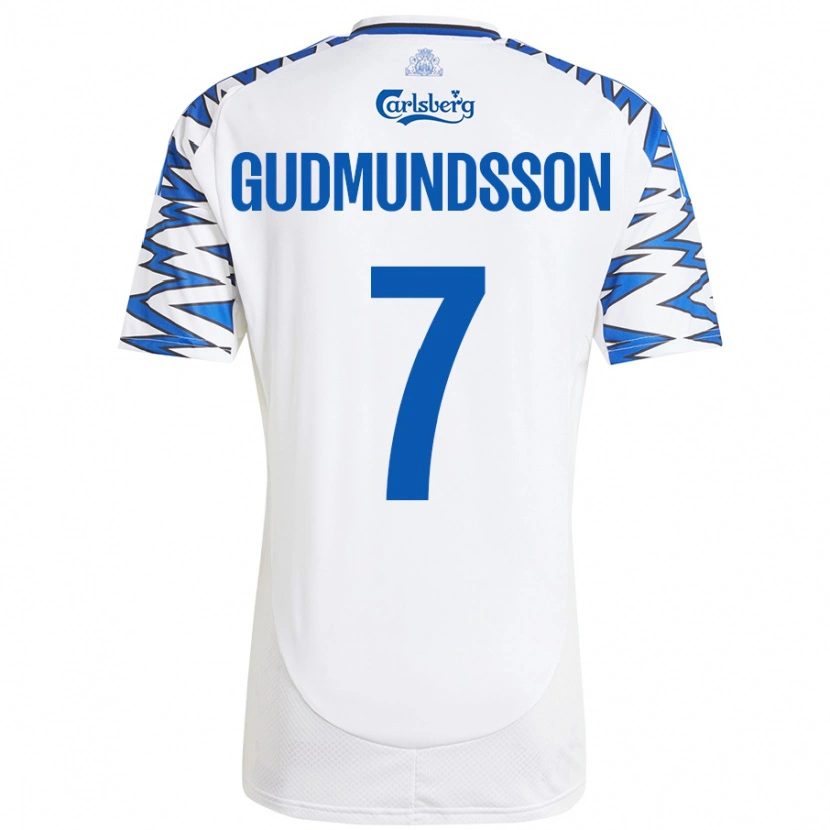 Danxen Niño Camiseta Galdur Gudmundsson #7 Blanco Azul Cielo 1ª Equipación 2024/25 La Camisa México