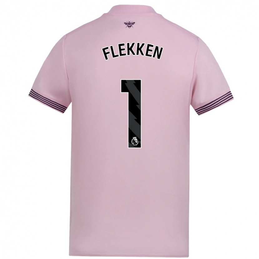 Danxen Niño Camiseta Mark Flekken #1 Rosa 2ª Equipación 2024/25 La Camisa México