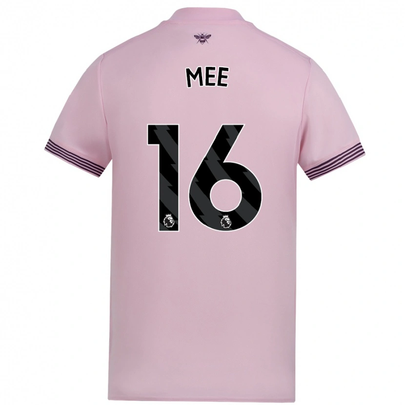 Danxen Niño Camiseta Ben Mee #16 Rosa 2ª Equipación 2024/25 La Camisa México
