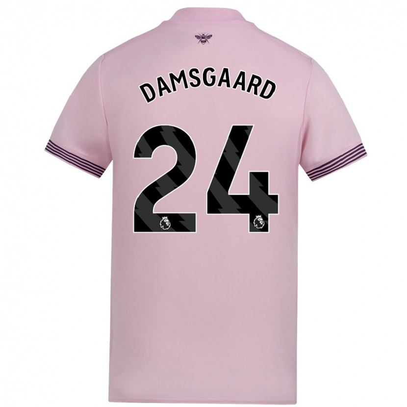 Danxen Niño Camiseta Mikkel Damsgaard #24 Rosa 2ª Equipación 2024/25 La Camisa México