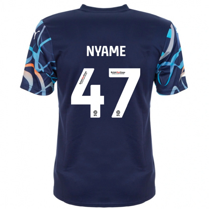 Danxen Niño Camiseta Josh Nyame #47 Azul Marino 2ª Equipación 2024/25 La Camisa México