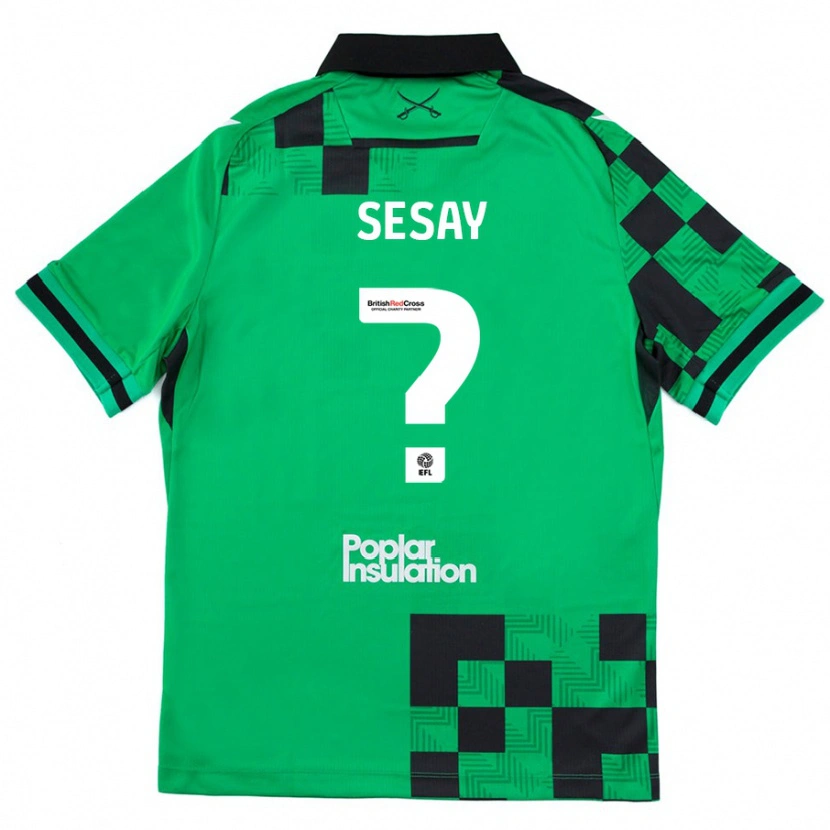 Danxen Niño Camiseta Malik Sesay #0 Verde Negro 2ª Equipación 2024/25 La Camisa México