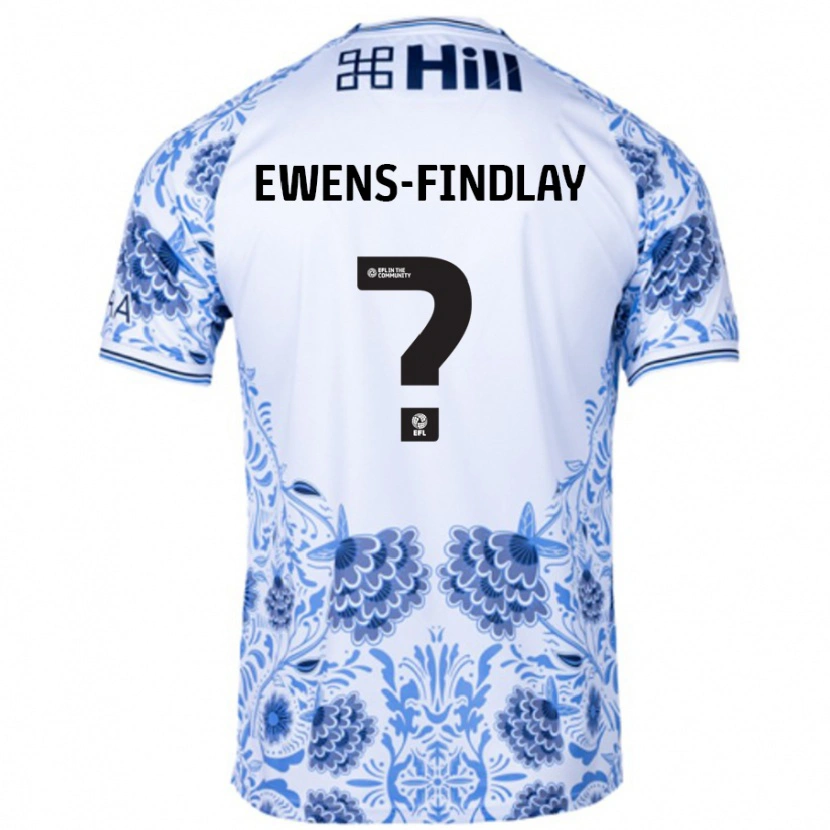 Danxen Niño Camiseta Ty Ewens-Findlay #0 Blanco Azul 2ª Equipación 2024/25 La Camisa México