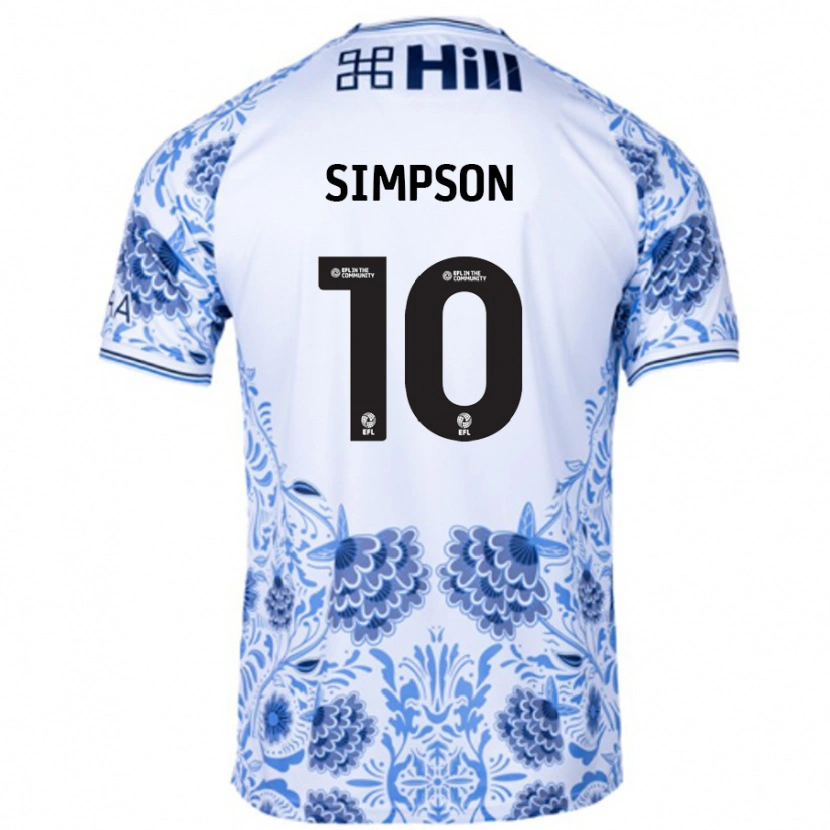 Danxen Niño Camiseta Harley-Jean Simpson #10 Blanco Azul 2ª Equipación 2024/25 La Camisa México