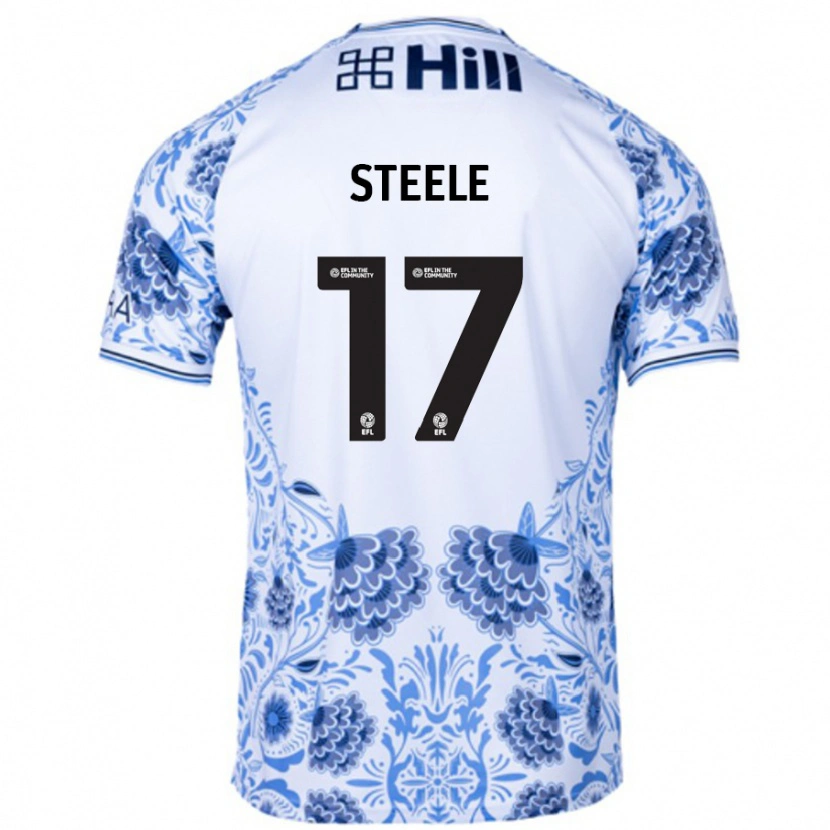 Danxen Niño Camiseta Fran Steele #17 Blanco Azul 2ª Equipación 2024/25 La Camisa México