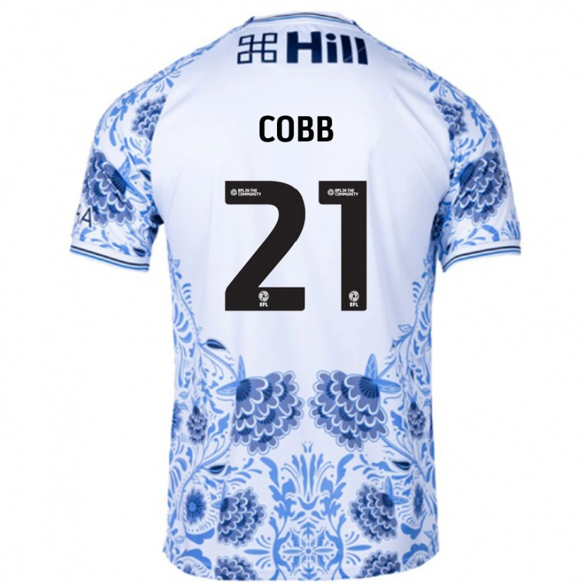 Danxen Niño Camiseta Serena Cobb #21 Blanco Azul 2ª Equipación 2024/25 La Camisa México