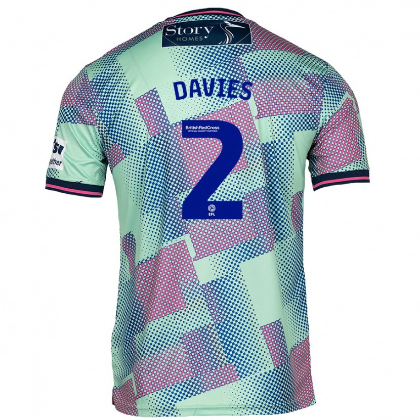 Danxen Niño Camiseta Archie Davies #2 Verde 2ª Equipación 2024/25 La Camisa México