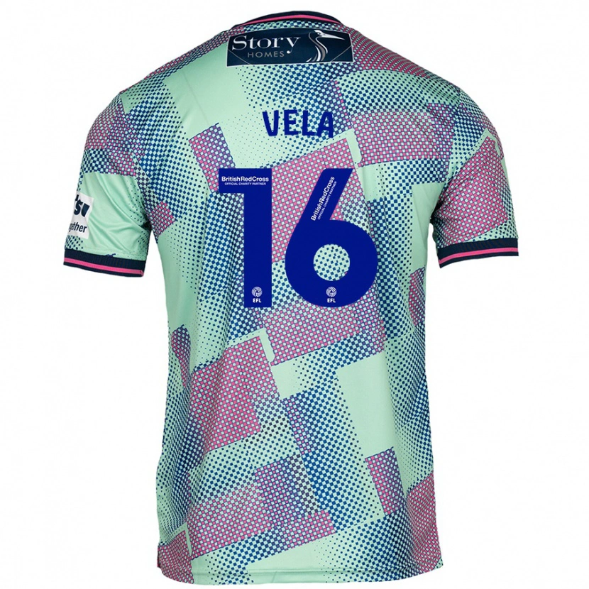 Danxen Niño Camiseta Josh Vela #16 Verde 2ª Equipación 2024/25 La Camisa México