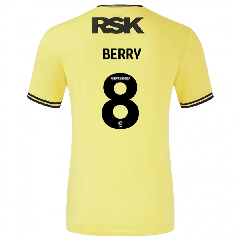 Danxen Niño Camiseta Luke Berry #8 Amarillo Negro 2ª Equipación 2024/25 La Camisa México