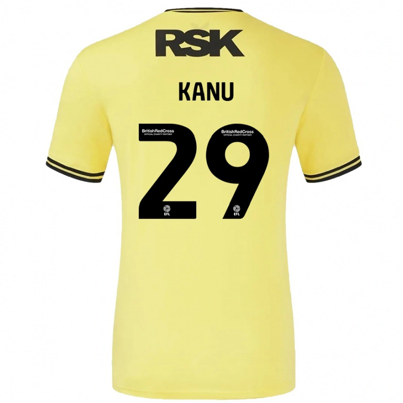 Danxen Niño Camiseta Daniel Kanu #29 Amarillo Negro 2ª Equipación 2024/25 La Camisa México
