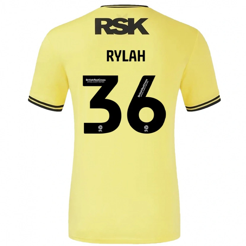 Danxen Niño Camiseta Henry Rylah #36 Amarillo Negro 2ª Equipación 2024/25 La Camisa México