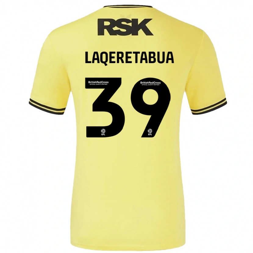 Danxen Niño Camiseta Josh Laqeretabua #39 Amarillo Negro 2ª Equipación 2024/25 La Camisa México