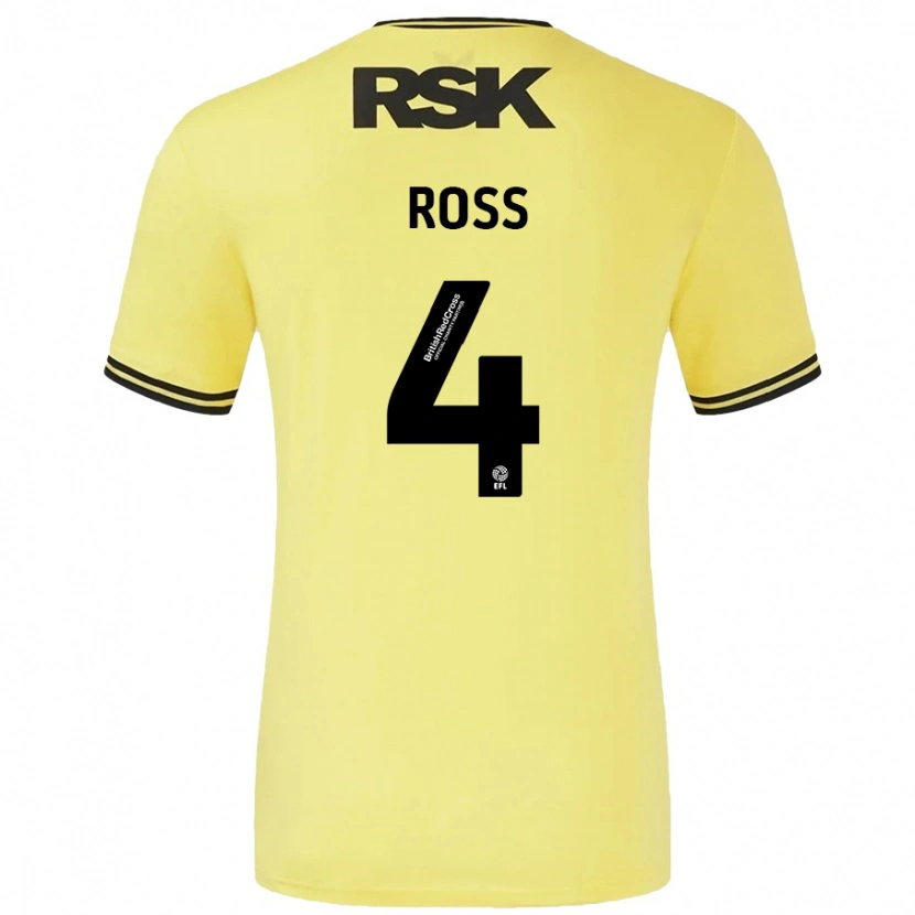 Danxen Niño Camiseta Mia Ross #4 Amarillo Negro 2ª Equipación 2024/25 La Camisa México