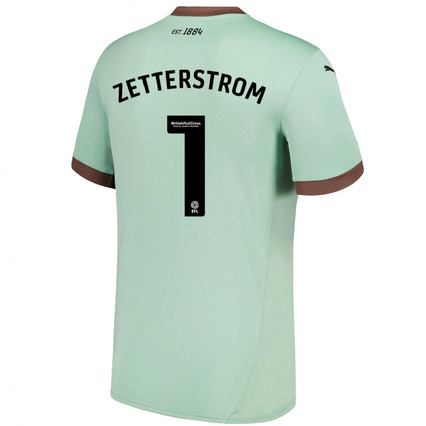 Danxen Niño Camiseta Jacob Widell Zetterström #1 Verde Pálido 2ª Equipación 2024/25 La Camisa México