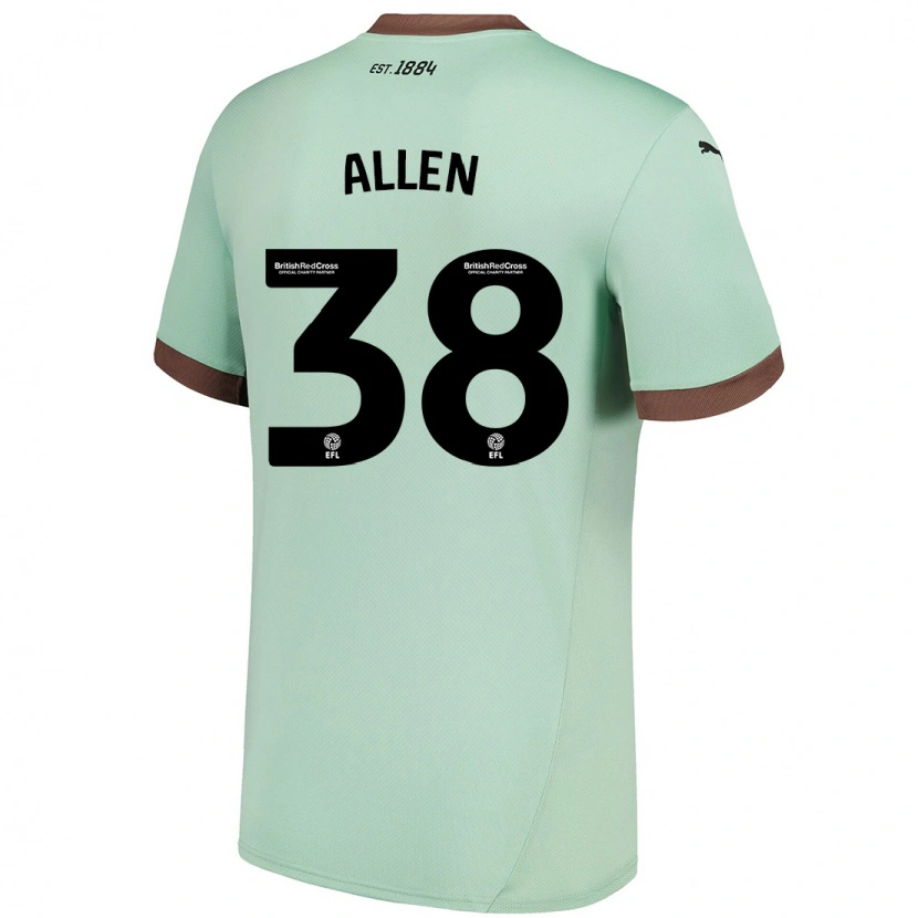 Danxen Niño Camiseta Cruz Allen #38 Verde Pálido 2ª Equipación 2024/25 La Camisa México