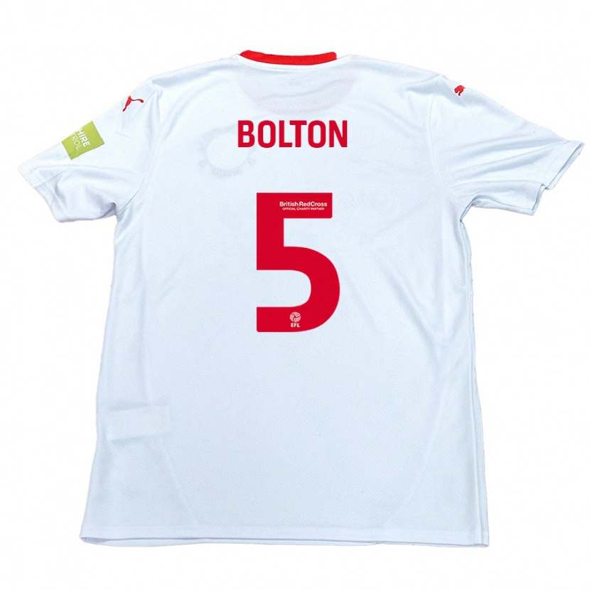 Danxen Niño Camiseta James Bolton #5 Blanco 2ª Equipación 2024/25 La Camisa México
