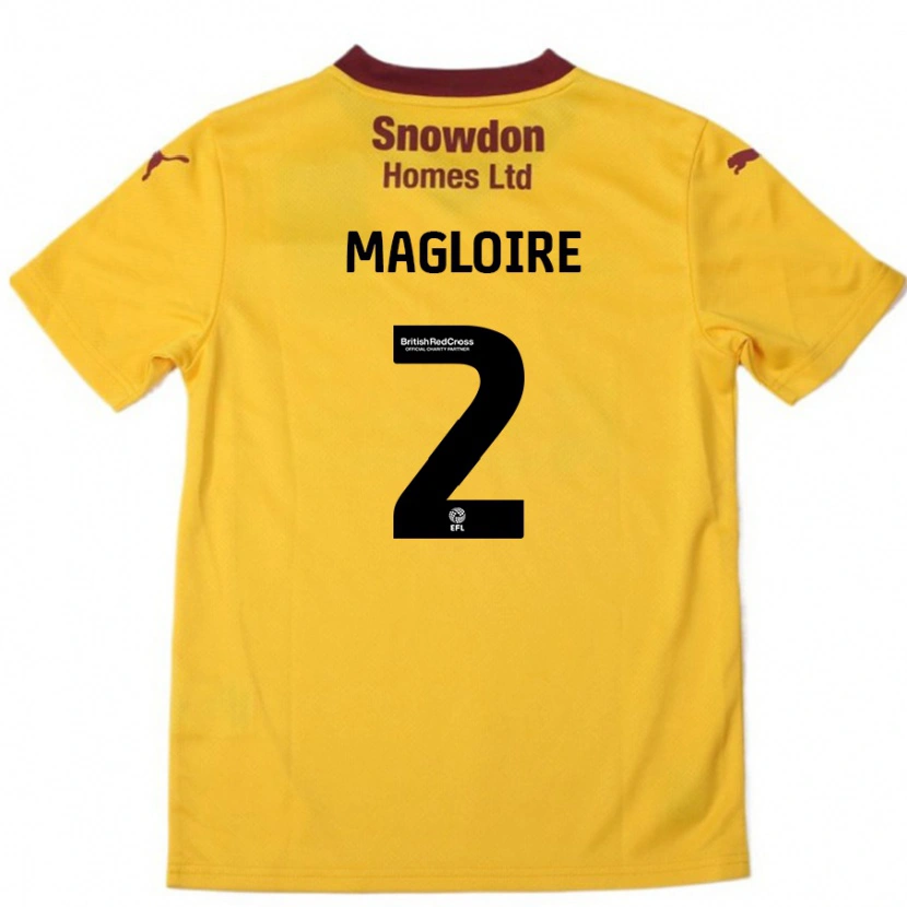 Danxen Niño Camiseta Tyler Magloire #2 Naranja Borgoña 2ª Equipación 2024/25 La Camisa México