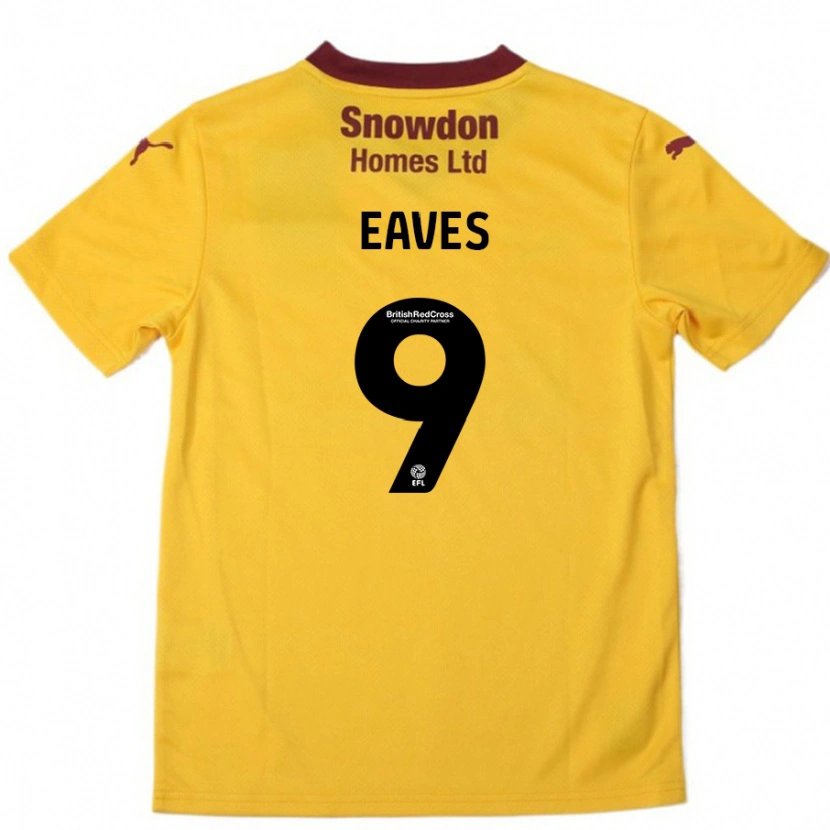 Danxen Niño Camiseta Tom Eaves #9 Naranja Borgoña 2ª Equipación 2024/25 La Camisa México
