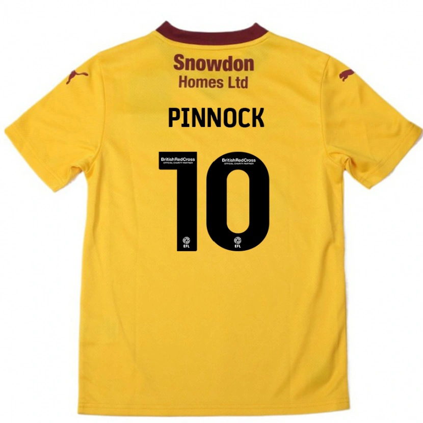 Danxen Niño Camiseta Mitch Pinnock #10 Naranja Borgoña 2ª Equipación 2024/25 La Camisa México