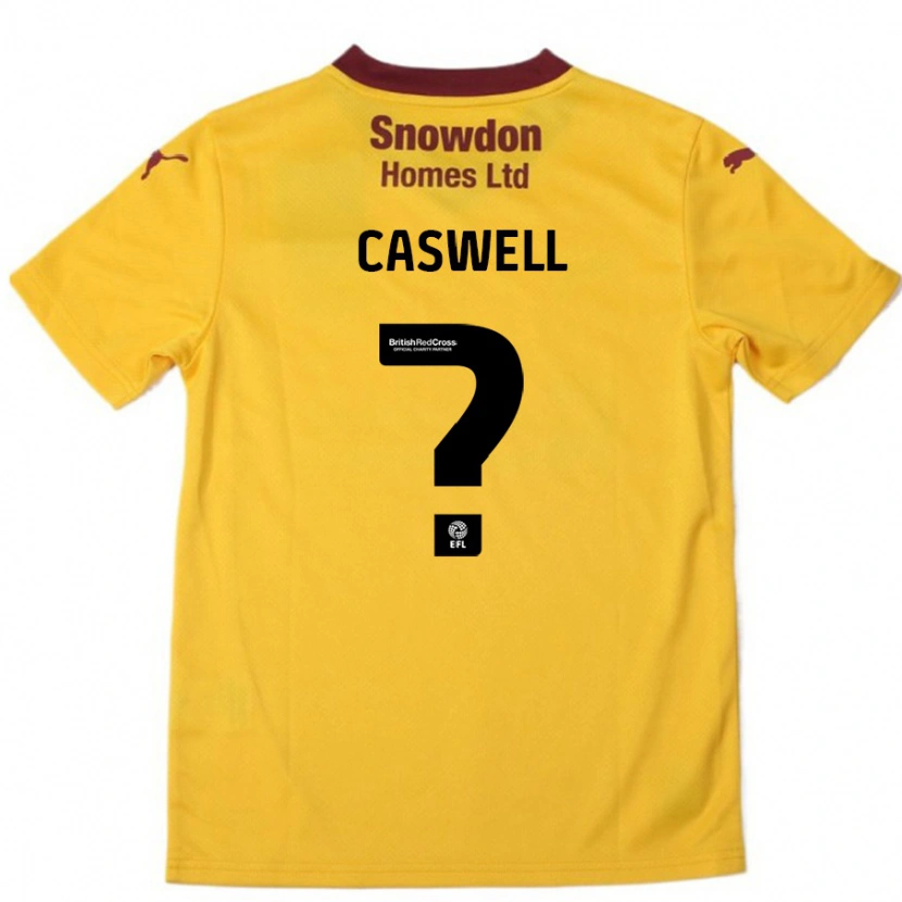 Danxen Niño Camiseta Jordan Caswell #0 Naranja Borgoña 2ª Equipación 2024/25 La Camisa México