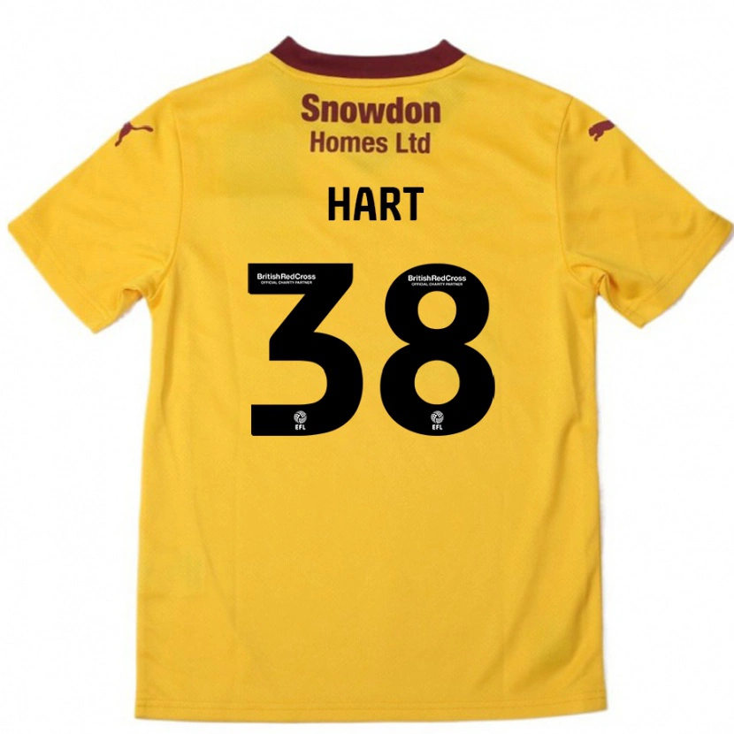 Danxen Niño Camiseta Jamari Hart #38 Naranja Borgoña 2ª Equipación 2024/25 La Camisa México