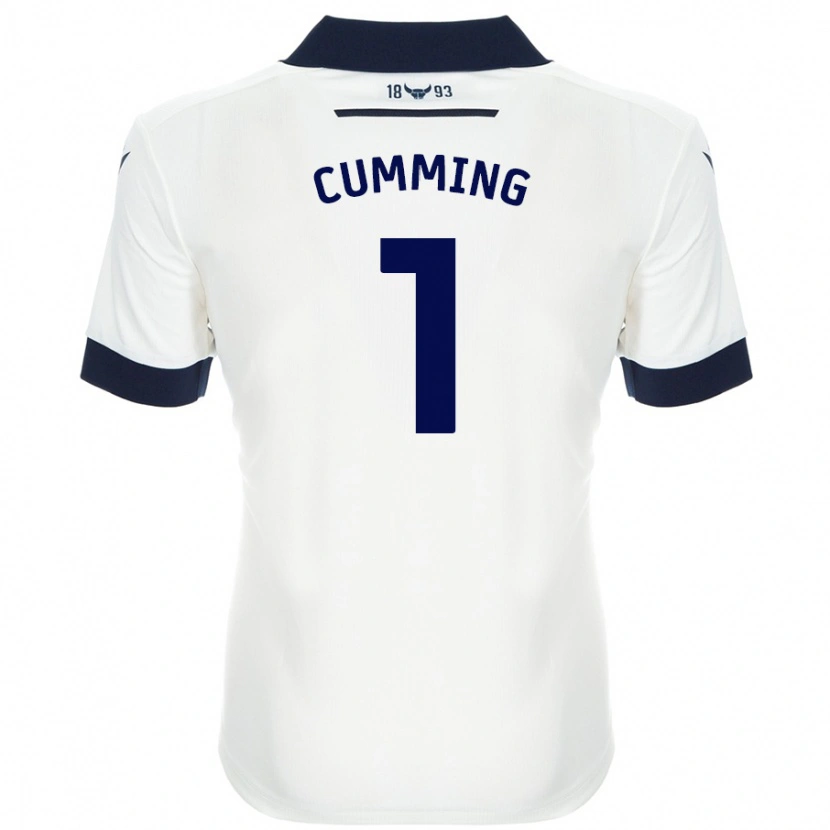 Danxen Niño Camiseta Jamie Cumming #1 Blanco Azul Marino 2ª Equipación 2024/25 La Camisa México