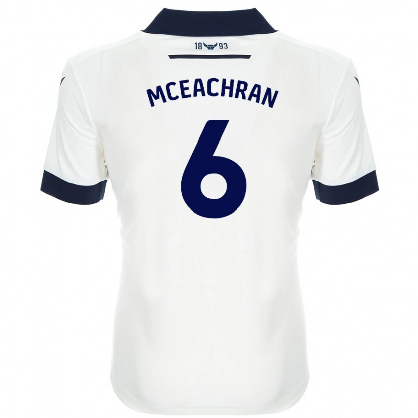 Danxen Niño Camiseta Josh Mceachran #6 Blanco Azul Marino 2ª Equipación 2024/25 La Camisa México