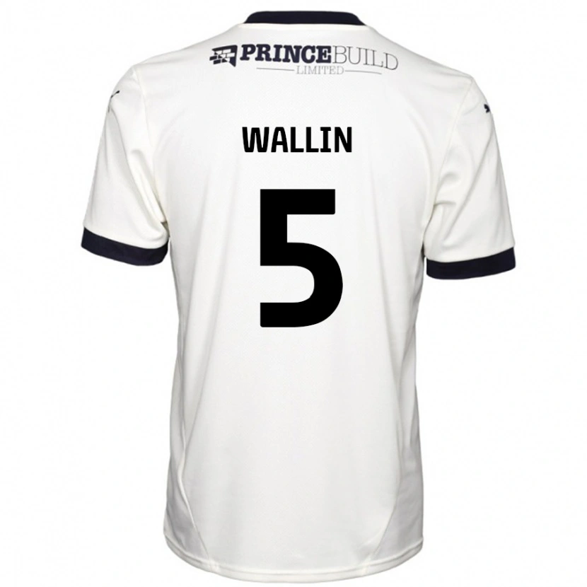 Danxen Niño Camiseta Oscar Wallin #5 Blanquecino Negro 2ª Equipación 2024/25 La Camisa México