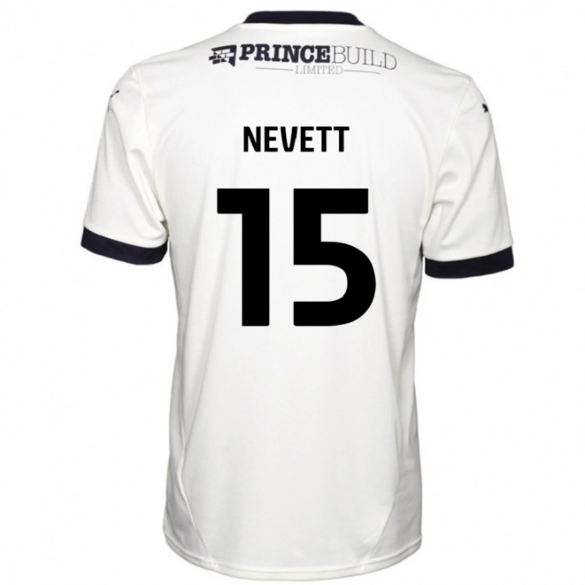 Danxen Niño Camiseta George Nevett #15 Blanquecino Negro 2ª Equipación 2024/25 La Camisa México