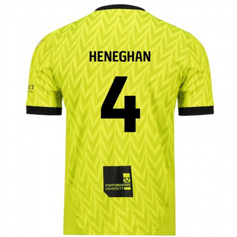 Danxen Niño Camiseta Ben Heneghan #4 Verde Fluorescente 2ª Equipación 2024/25 La Camisa México