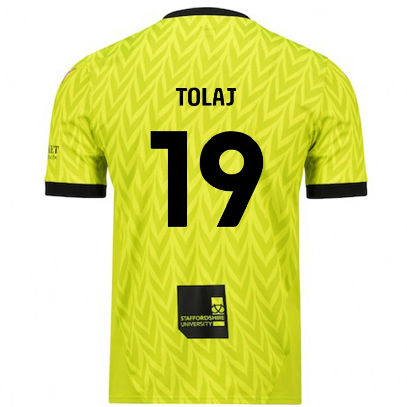Danxen Niño Camiseta Lorent Tolaj #19 Verde Fluorescente 2ª Equipación 2024/25 La Camisa México