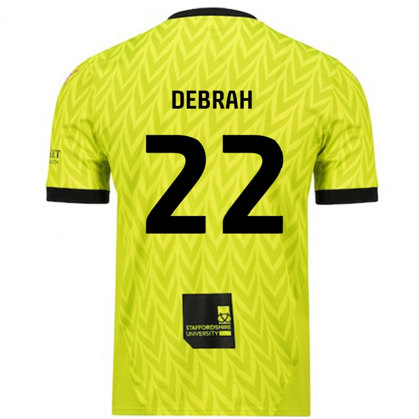 Danxen Niño Camiseta Jesse Debrah #22 Verde Fluorescente 2ª Equipación 2024/25 La Camisa México