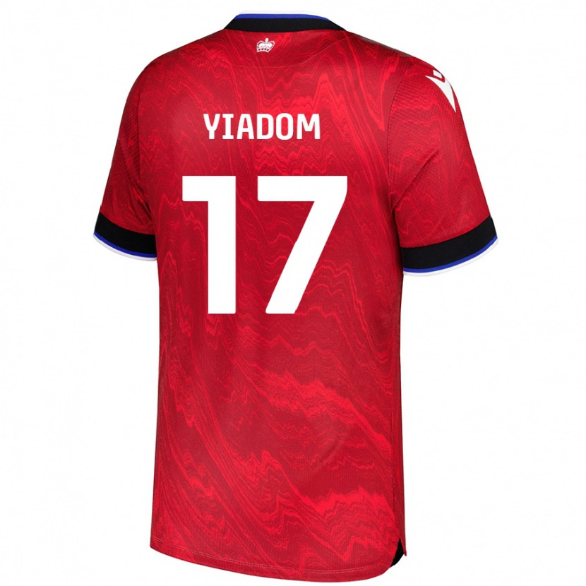 Danxen Niño Camiseta Andy Yiadom #17 Rojo Negro 2ª Equipación 2024/25 La Camisa México