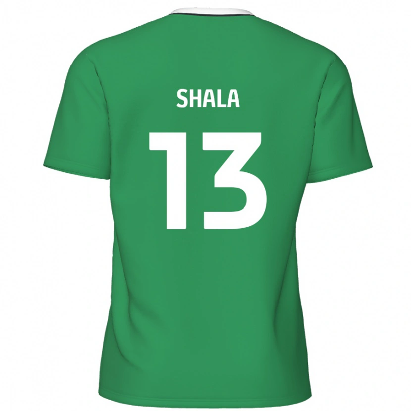 Danxen Niño Camiseta Laurence Shala #13 Verde Rayas Blancas 2ª Equipación 2024/25 La Camisa México